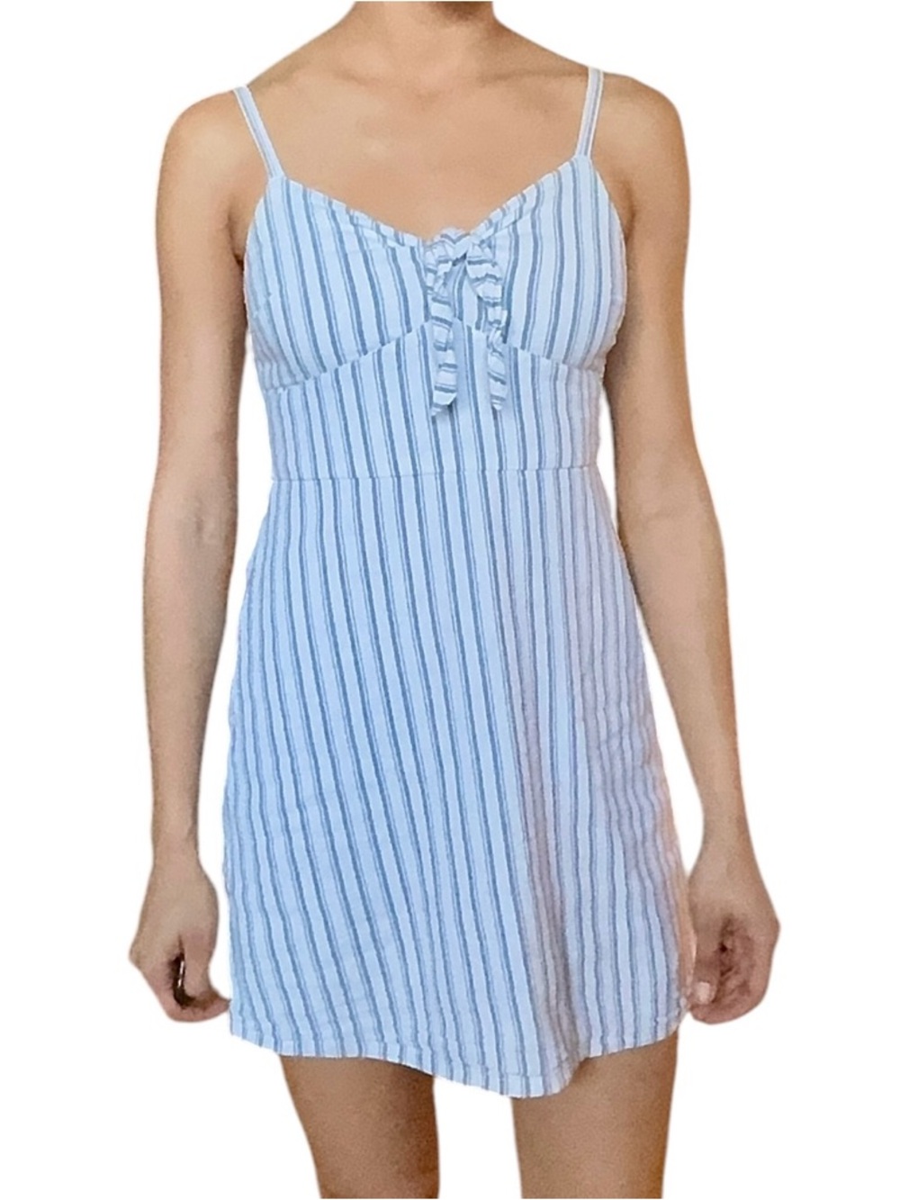 Hollister Coastal Stripe Tie-Front Mini Dress